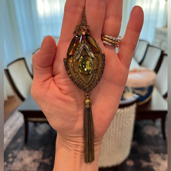 SORRELLI ANTIQUE BRASS STATEMENT NECKLACE - Picture 9 of 16